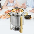 thumbnail image 5 of Round Soup Warmer Stainless Steel Chafing Chafer Dish Food Server Pot with Lid Food Warmer Chafingfor Suitable for Insulation Storage of Various hot Dishes,Silver, 5 of 15