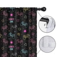thumbnail image 4 of Blackout Kids Curtains,Neon Controllers Games Icons Black Pattern Childrens Insulated Curtains Set Of 2,Bedroom Essentials,Toddler Room Decor 42"x63", 4 of 5
