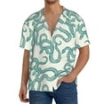thumbnail image 3 of Honeii 's Hand Drawn Snake for men's short-sleeved button-up collared shirt featuring a pocket, perfect for beach vacations, and travel adventures., 3 of 5