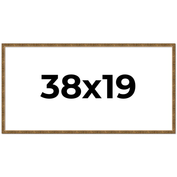 38x19 Frame Gold Solid Wood Picture Frame - Complete Modern Photo Frame Includes UV Acrylic