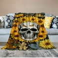 thumbnail image 2 of ARISTURING  Skull Blanket Gifts for Women - Unique Present for Witchy Girls Mom Kids Halloween Christmas Birthdays Spooky Decor Home Bedroom Couch Sofa Soft Plush Sunflower Butterfly Sherpa, 2 of 6