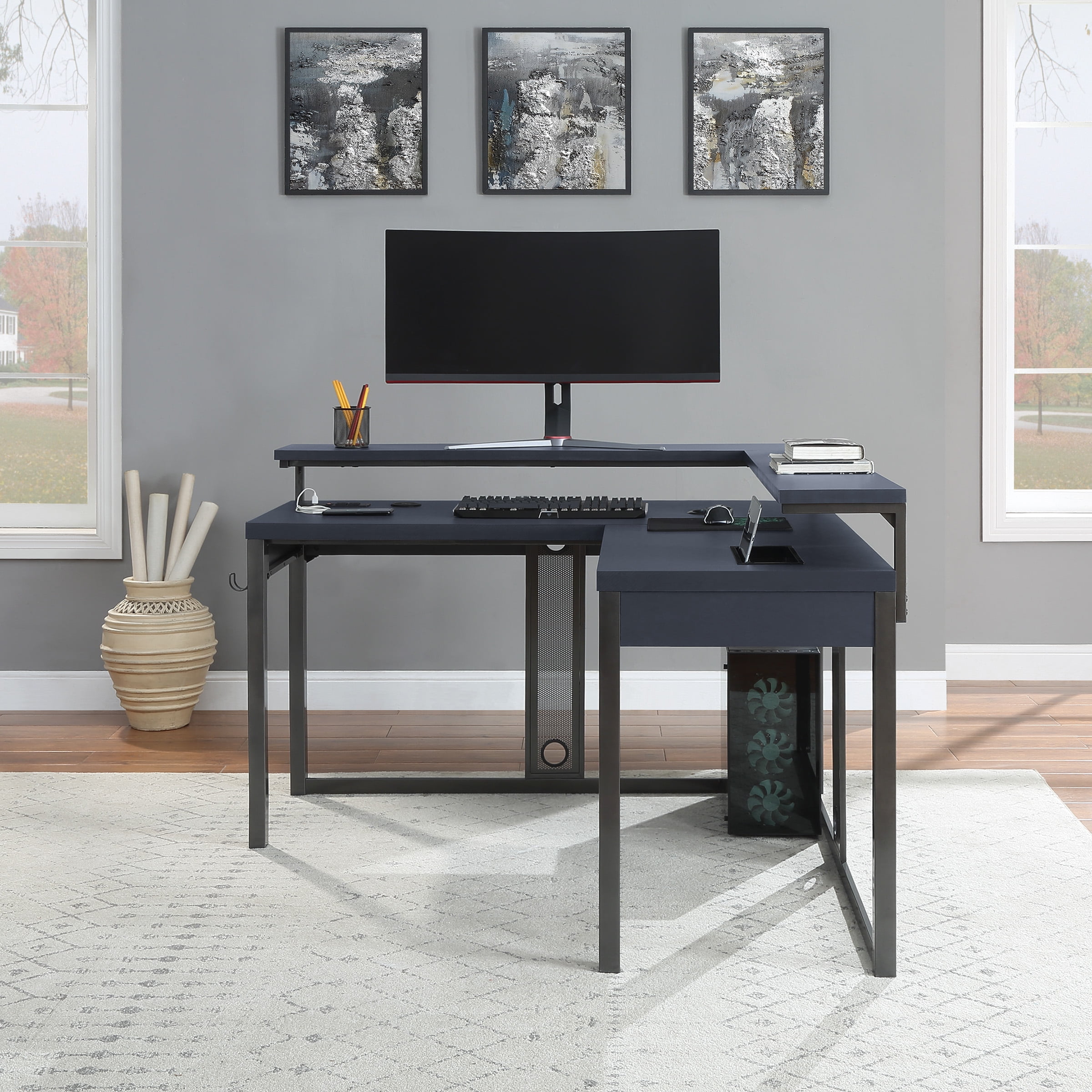 OSP Home 63 Adaptor Gaming Desk in Black