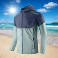 thumbnail image 2 of Busydd Plus Size Mens Sun Jacket M-4XL Long Sleeve Zip Up Sun Protection Jackets for Men Summer Color Block Hoodies for Men Outdoor Athletic Sun Shirts for Men with Pockets, 2 of 6