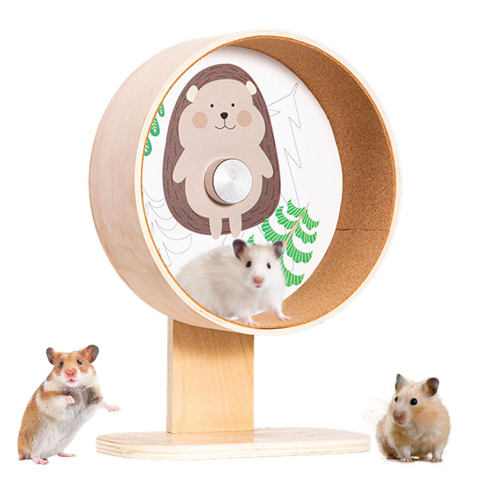EHJRE Hamster Wheel, Silent Wooden Hamster Wheel, Running, Activity, Exercise Wheel, Small Animal Exercise Wheel for Hedgehogs And Rats , E, M M