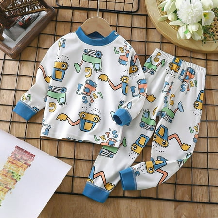 

Toddler Boys Pajama Sets Autumn Underwear Set Cotton Warm Long Sleeve Nightgown Homewear