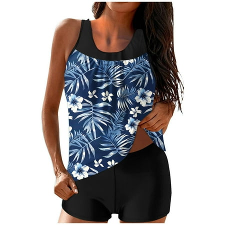 Women High Waisted Bikini Set One Piece Full Coverage Swimsuits for Women Cute Flattering Swimsuit 2 Piece Swimsuit with Shorts Swimsuit Clearance Sale Women 2 Piece