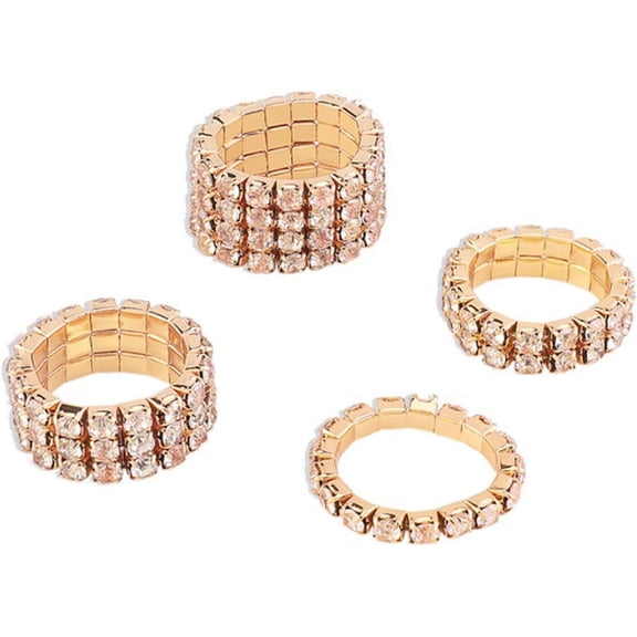 Fashion Crystal Statement Rings for Women Bling Rhinestone Stretch Ring Set | Sparkly accessories,wedding accessories,