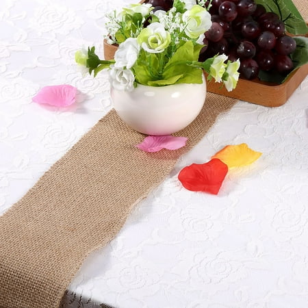 

Christmas Burlap Ribbon Rustic Table Runner Crafts Chair Home Wedding Party 10*500cm