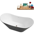 thumbnail image 2 of 67" Streamline NB6900ORB Soaking Glossy Black Freestanding Tub and Tray With Internal Drain in Matte Oil Rubbed Bronze, 2 of 7