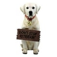 thumbnail image 2 of Lifelike Yellow Labrador Retriever Dog With Welcome Jingle Collar Sign Statue, 2 of 5