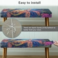 thumbnail image 4 of Xoenoiee Turtle Water Plants Pattern Dining Bench Cover, Stretch Bench Slipcover Removable Bench Seat Protector Cover, Rectangle Furniture Protector Washable Cushion Slipcover for Bedroom, Kitchen, 4 of 7