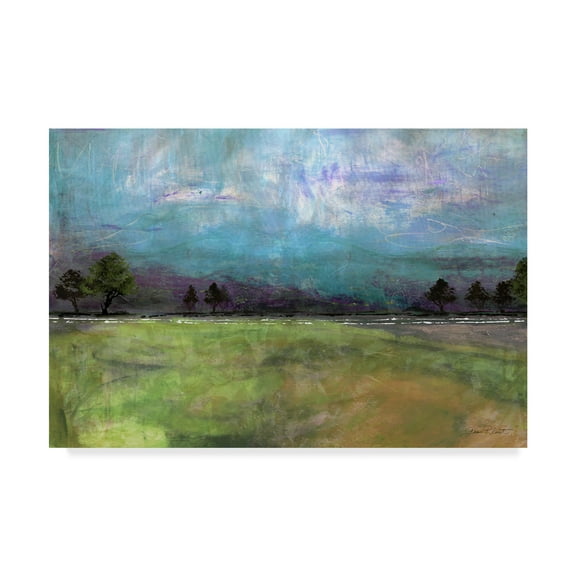 Trademark Fine Art 'Abstract Aqua Sky Landscape' Canvas Art by Jean Plout