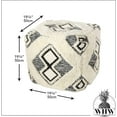 thumbnail image 5 of Fringy Big Boho Ottoman Pouf, Cotton, Wood and Beans, Black and White Tribal Cube, 19.75 Inches, 5 of 8