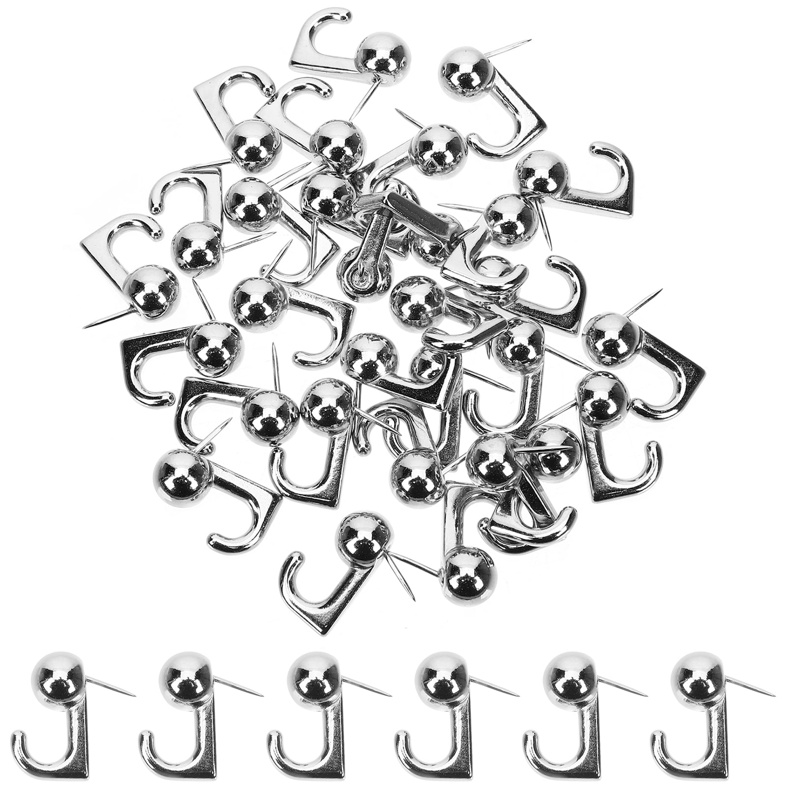 Eease 60 pcs Push Pin Hangers Wall Picture Hangers Heavy Duty Picture Hanging Hooks