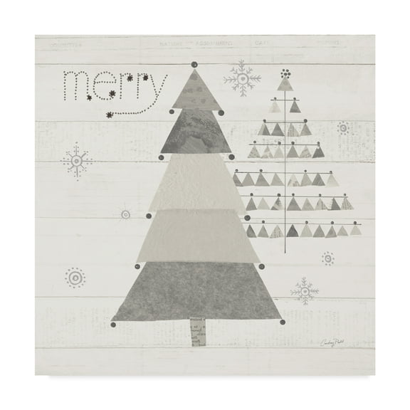 Trademark Fine Art 'Christmas Patchwork I Neutral' Canvas Art by Courtney Prahl