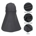 thumbnail image 3 of Sombrero de sombra Uxcell, protección para el cuello, 3 paquetes de gorros de calavera refrescantes para pesca y senderismo, gris oscuro, 3 of 6