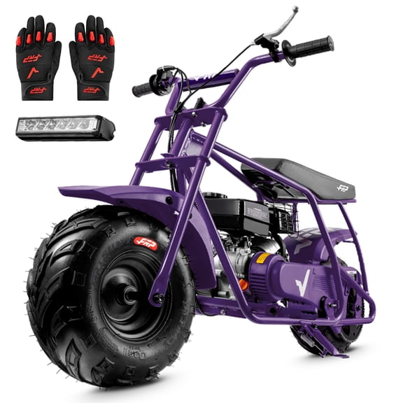 FRP Enhanced Package GMB100 Gas Powered Mini Dirt Bike 99CC for Teens and Adults, 28MPH Off Road Motorcycle, Weight Support Up to 220 LBS - Purple