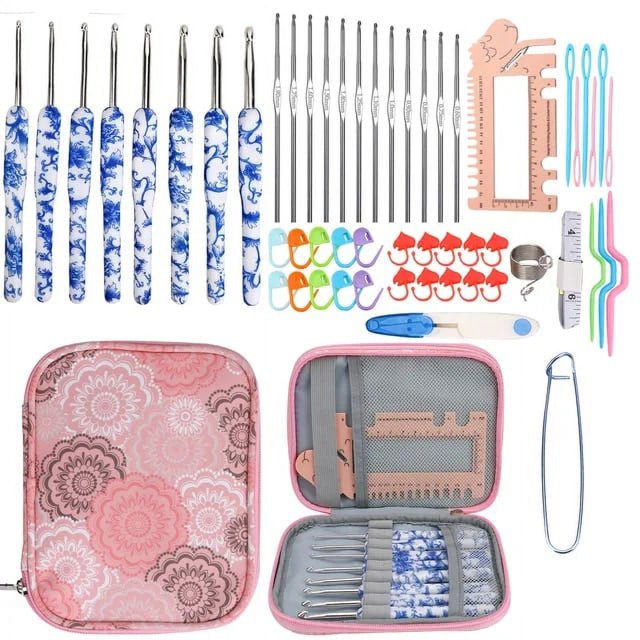 11Pcs Stainless Steel Rod Needle Knitting Set Crochet Tool Accessories Crochet Organizer Sewing Tools Gift for Beginners