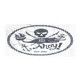 thumbnail image 1 of Anchor Sports Towel, Vintage Style Nautical Pirate Skull and Whale Design Ship Marine Image, Soft Lightweight Absorbent Ultra Compact Microfiber for Beach Yoga Gym, Dark Blue White, by Ambesonne, 1 of 2