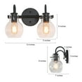 thumbnail image 4 of LNC 2-Light Black Round Clear Glass Modern Bathroom Vanity Lighting Fixutre, 4 of 15