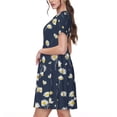 thumbnail image 2 of Easygdp Daisies Flowers para Vestido Transpirable de Mujer, Vestido Suelto de Manga Corta con Pliegues y Bolsillos para el Verano, 2 of 6