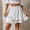 White, variant on QENGING Summer Skirts for Women Flare Solid Color Dress High Waist Ruffles Irregular Wrinkles Design Skirt Casual