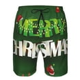 thumbnail image 3 of Cauagu Merry Christmas Print Men's Swim Trunks,Hawaiian Bathing Suit Swimsuits Beach Shorts with Pockets for Men Quick Dry Swimming Board Shorts-Large, 3 of 6