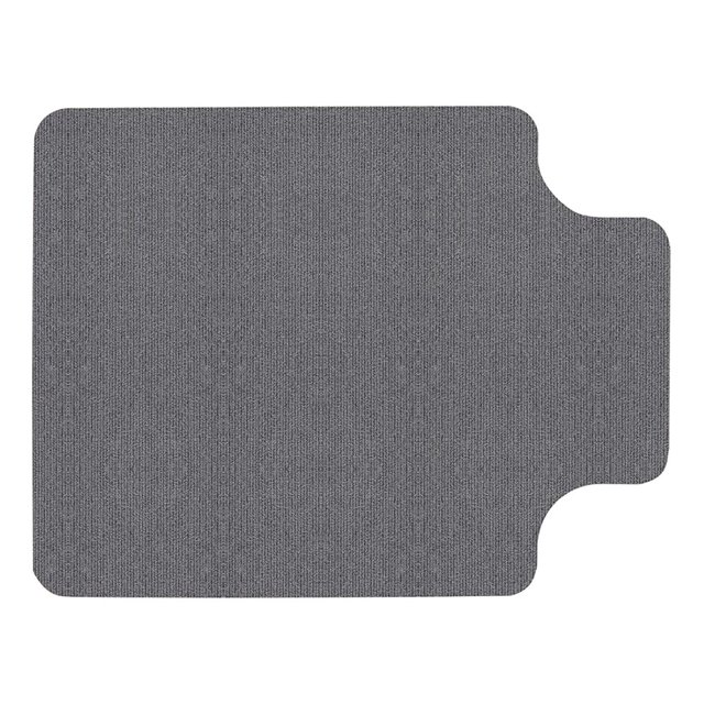 CNKOO Office Chair Mat for Hardwood Floors in deep gray, measuring approximately 90x120cm (35.43x47.24in). Designed to protect floors from scratches, spills, and chair wheel damage, it features a non-slip backing with upgraded adsorption for stability. The mat reduces noise from chair movement and is suitable for hardwood, stone, and tile surfaces. It can be cleaned with a vacuum, wiped, or machine washed. The mat is customizable by cutting to fit chair sizes and corners, making it ideal for offices, studies, and bedrooms.