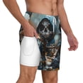 thumbnail image 2 of Balery Cute Skeletons Figurines Mens Swim Trunks Swim Shorts for Men Quick Dry Inseam Beach Shorts with Compression Liner Pocket-Large, 2 of 9