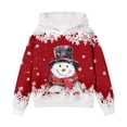 thumbnail image 4 of Telankuip Girls Christmas Hoodies Cute Snowmen and Snowflakes Graphic Hooded Sweatshirts Kid's Oversized Comfort Long Sleeve Xmas Printed Pullover Tops 2025 Fall Winter Red 2-3 Years, 4 of 4