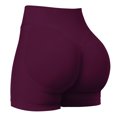 thumbnail image 6 of felwors High Waisted Biker Shorts Tummy Control Seamless Workout Yoga Running Volleyball Dark Purple for Size L, 6 of 9