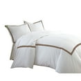 thumbnail image 2 of Saltoro Sherpi Larvik 3 Piece Cotton Queen Duvet Set with Satin Band The Urban Port, Brown and White, 2 of 2