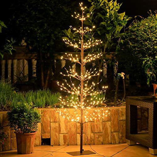 Leruckdite Brown Birch Tree Light 5, Led Outdoor Artificial Tree