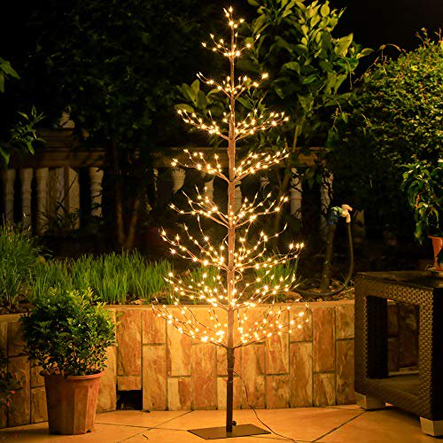 Leruckdite Brown Birch Tree Light 5 Feet 518l Led Artificial Decorations Lighted For Home Party Festival And Outdoor Use Warm White Com Leruckdite Brown Birch Tree Light 5, Led Outdoor Artificial Tree