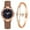 C, variant on Ausyst Watch for Women Fashion Ladies Alien Mirror Watch Bracelet Watch Set Elegant Geometric Bracelet