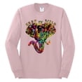 thumbnail image 2 of Wild Bobby, Keep It Wild Colorful Elephant Face Animal Lover Mens Long Sleeve Shirt, Light Pink, 2XL, 2 of 3