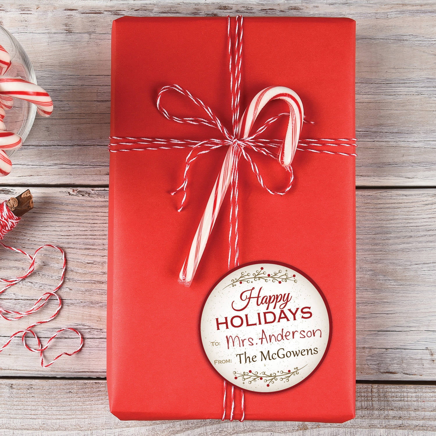 Happy Holidays Personalized Gift Sticker Set