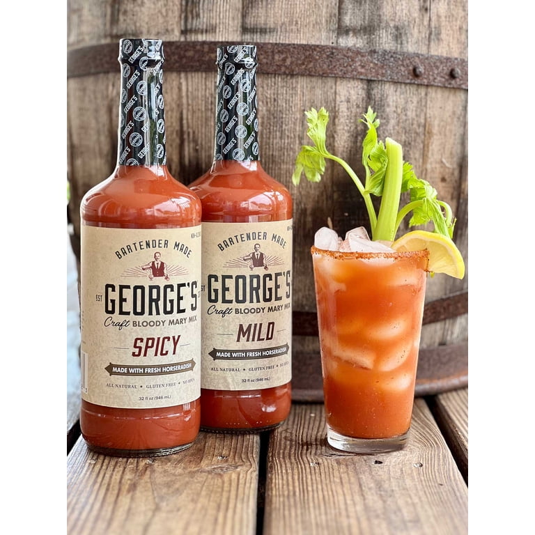 George's Mild Craft Bloody Mary Mix, 32 fl oz, All Natural, Gluten