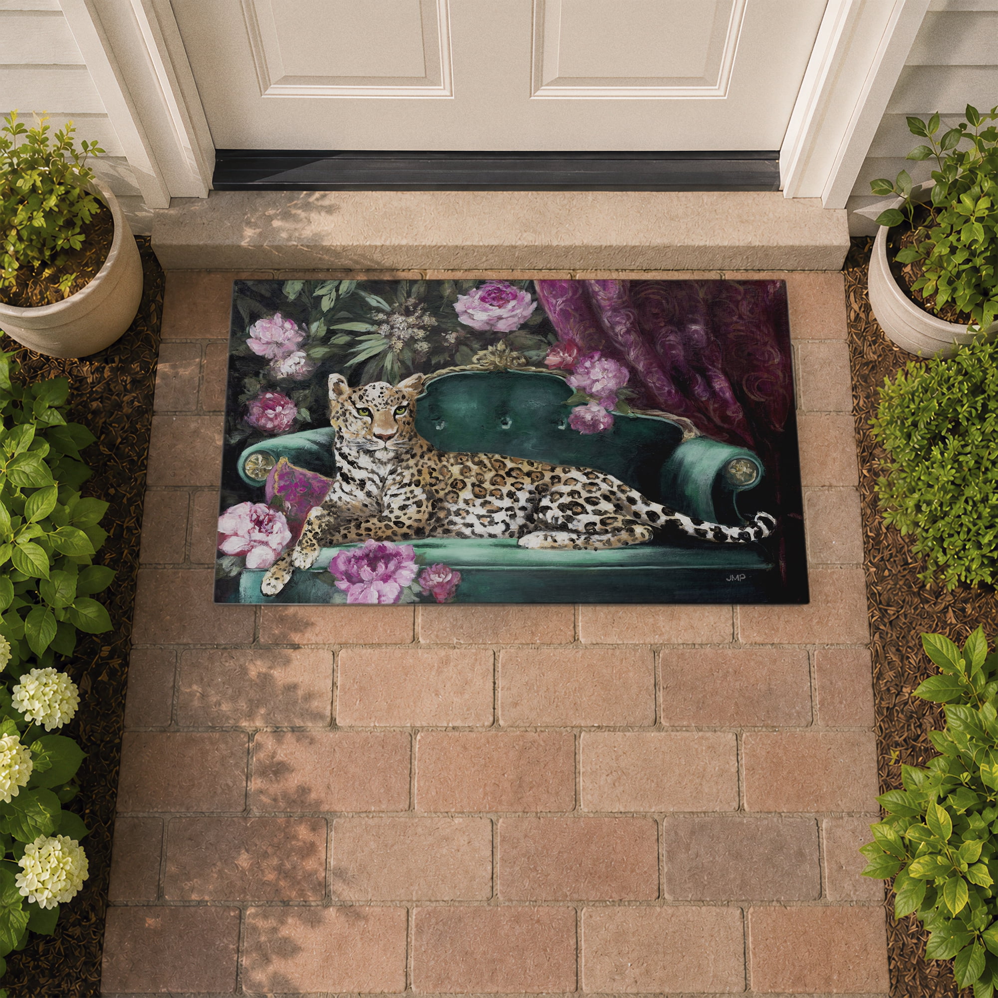 Stupell Industries Pampered Pet Cheetah Printed Outdoor Door Floor Mat, design by Julia Purinton