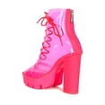 thumbnail image 3 of Women Translucent PVC Lace Up Chunky Platform Ankle Boot 19046, 3 of 6