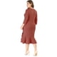 thumbnail image 5 of Vestido Midi con volantes Agnes Orinda Cuello V de Cóctel Rojo Ladrillo 4XL, 5 of 6