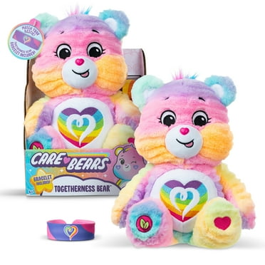 Care Bears   - 14" Medium Plush  - Color Splash -  Togetherness Bear, Includes Slap Bracelet