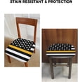 thumbnail image 5 of Chair Seat Covers Gold Stripes Emergency Telecommunicators Seat Covers for Dining Chairs USA Flag Stripe Removable Upholstered Chair Protector Seat Cushion Slipcovers for Kitchen Office Set of 4, 5 of 5