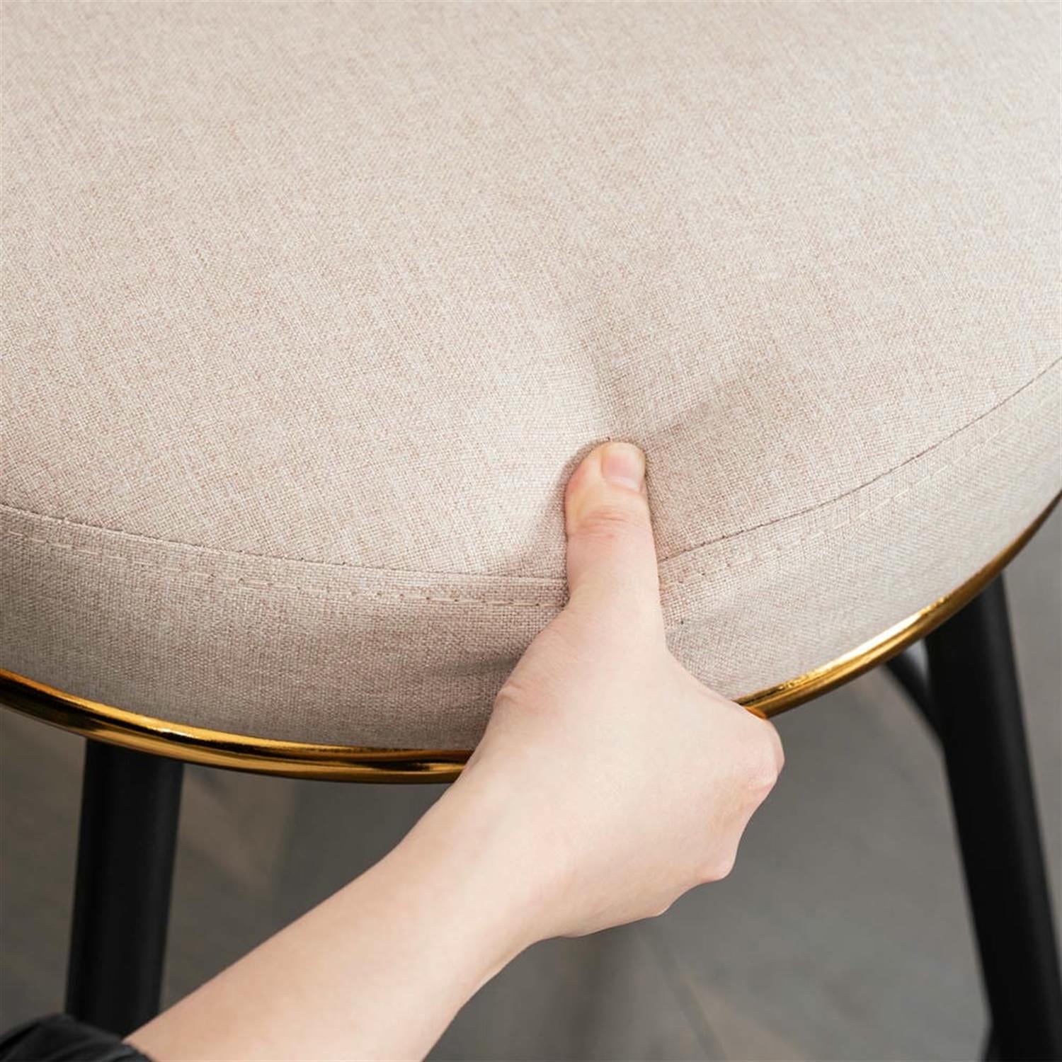 Demi Bonn 33" Counter Height Bar Stools Set of 2, Swivel Barstools with Back, Kitchen Island Countertop Chairs for Dining Room, Beige