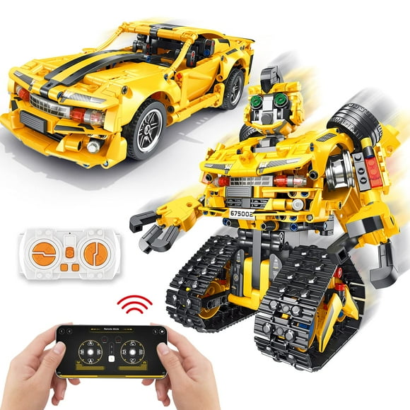 2-in-1 Build a Robot Kit,901 Pieces Remote & APP Controlled Robot & Car,Robotic Toys STEM Projects for Kids Ages 6 7 8 9 10 11 12+