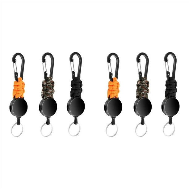 Paquete de 6 Llaveros Retráctiles, Cordón Retráctil Resistente, Soporte para , Clip Retráctil, Retráctil,
