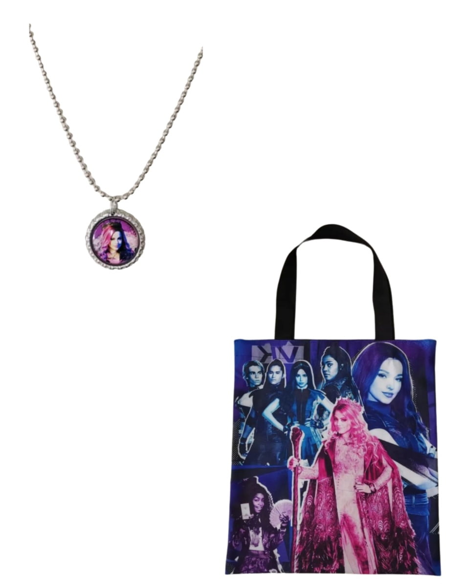 QUEEN OF THE CASTLE EMPORIUM Audrey Descendants 3 Trick or Treat Bag and Necklace Halloween Accessory for Girls