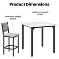 thumbnail image 5 of LinkRomat Dining Table Set for 4, Marble Texture Counter Height Table & 4 Velvet Bar Stools, Modern Kitchen Table with Chairs, Compact Dinette Set for Small Spaces, White, 5 of 8