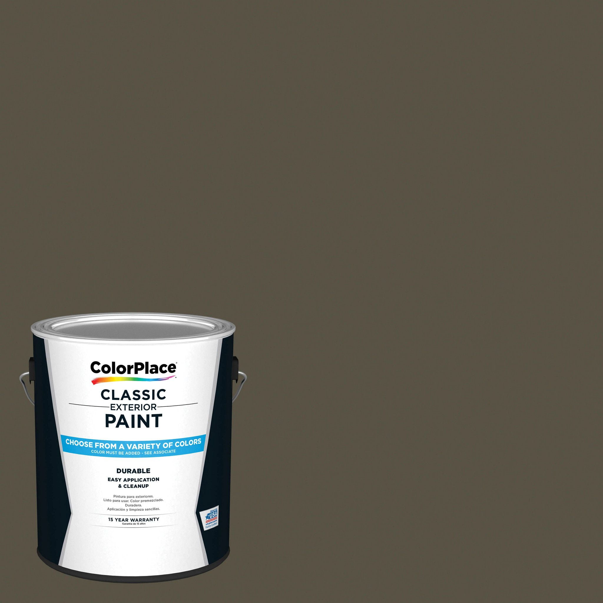 ColorPlace Classic Exterior House Paint, Olive Black, SemiGloss, 1