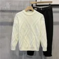 thumbnail image 5 of Suéteres de punto para hombres Ropa de hombre de color sólido Suéteres de cuello redondo lisos Suéteres de cuello redondo beige Sudaderas de maletería Prendas de punto TAS, 5 of 5